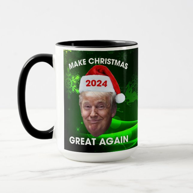 Funny Santa Trump 2024 Make Christmas Great Again  Mug (Left)