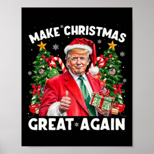Funny Santa Trump 2025 Make Christmas Great Again Poster