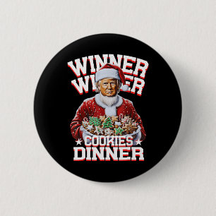 Funny Santa Trump Christmas Winner Winner Cookies 2 Inch Round Button