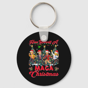 Funny Santa Trump Have Yourself A Merry Christmas Keychain
