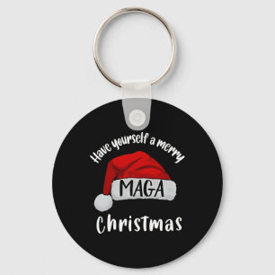 Funny Santa Trump Have Yourself A Merry Christmas Keychain