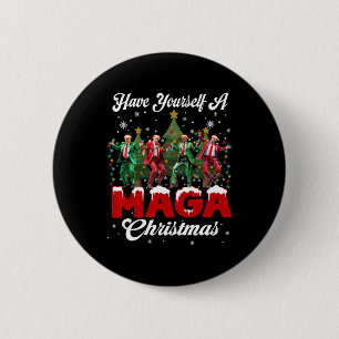 Funny Santa Trump Have Yourself A Merry M.a.g.a Ch 2 Inch Round Button