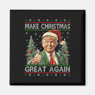 Funny Santa Trump Make Christmas Great Again Ugly Magnet