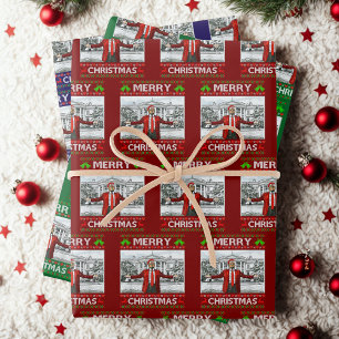 Funny Santa Trump Merry Christmas Wrapping Paper Sheet