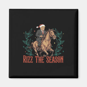 Funny Santa Trump Rizz The Season Make Xmas Great Magnet