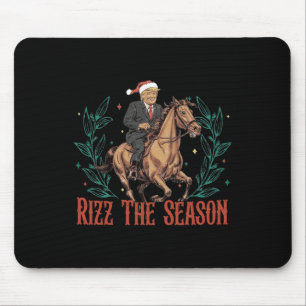 Funny Santa Trump Rizz The Season Make Xmas Great  Mouse Pad