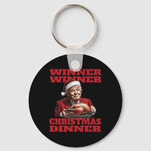 Funny Santa Trump Winner Winner Christmas Dinner X Keychain