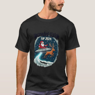 Funny Santa UFO 2024 Xmas Sci Fi Alien Christmas T T-Shirt