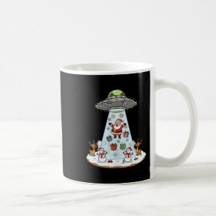 Funny Santa Ufo Delivery Happy Reindeer Snowman Ch Coffee Mug
