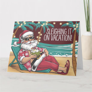 Funny Santa Vacation Christmas Design Card
