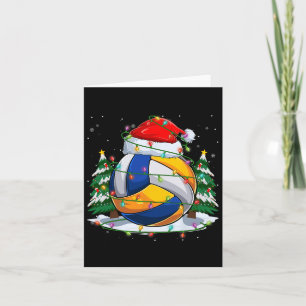 Funny Santa Volleyball Ball &amp; Net Christmas Li Card
