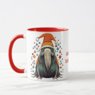Funny Santa Walrus with Christmas Lighting Mug