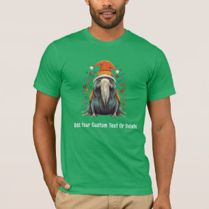 Funny Santa Walrus with Christmas Lighting T-Shirt