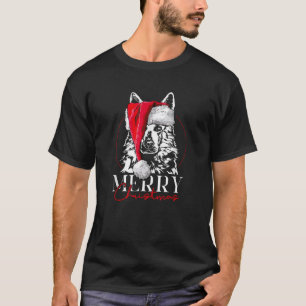 Funny Santa White Swiss Shepherd Dog Merry Christm T-Shirt