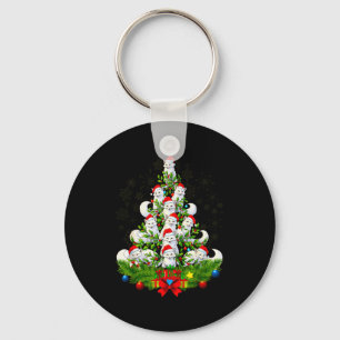 Funny Santa Xmas Arctic Fox Christmas Tree  Keychain