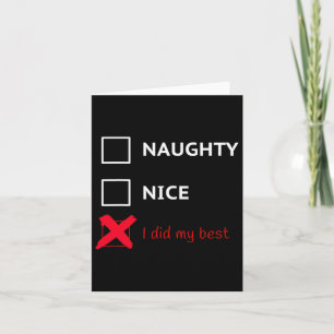 Funny Santa Xmas List Tee - Naughty Card