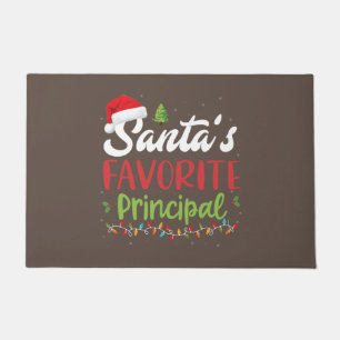Funny Santa's Favorite Principal Christmas Doormat