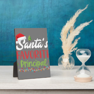Funny Santa's Favorite Principal Christmas Plaque