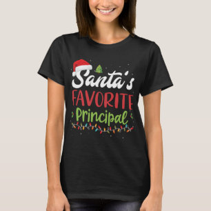 Funny Santa's Favorite Principal Christmas T-Shirt