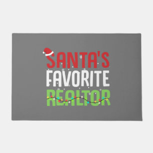 Funny Santa's Favorite Realtor Estate Agent Xmas Doormat