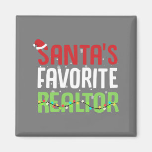 Funny Santa's Favorite Realtor Estate Agent Xmas Magnet