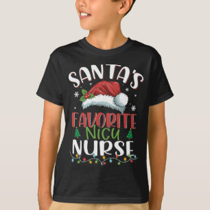 Funny Santa's Favourite Nicu Nurse Christmas Santa T-Shirt