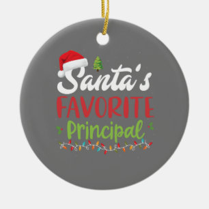 Funny Santa's Favourite Principal Christmas Ceramic Ornament