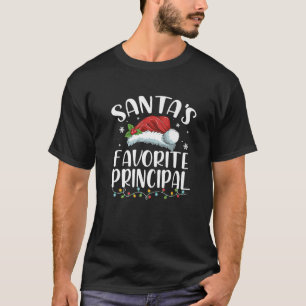 Funny Santa's Favourite Principal Christmas Santa  T-Shirt