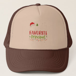 Funny Santa's Favourite Principal Christmas Trucker Hat