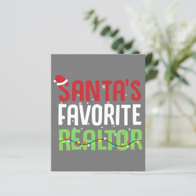 Funny Santa's Favourite Realtor Estate Agent Xmas (Standing Front)