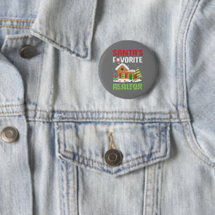 Funny Santa's Favourite Realtor Estate Agent Xmas 2 Inch Round Button