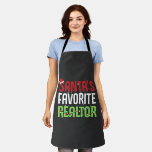 Funny Santa's Favourite Realtor Estate Agent Xmas Apron