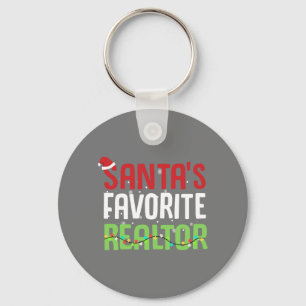 Funny Santa's Favourite Realtor Estate Agent Xmas Keychain