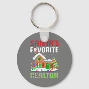 Funny Santa's Favourite Realtor Estate Agent Xmas Keychain