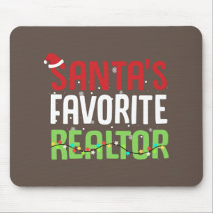 Funny Santa's Favourite Realtor Estate Agent Xmas Mouse Pad