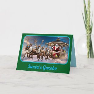 Funny Santa's Gazebo Christmas  Card