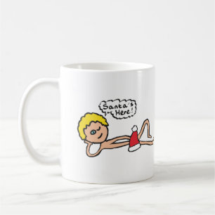 Funny Santa's Here Xmas Humour Coffee Mug