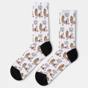 Funny Santa's Here Xmas Humour Socks