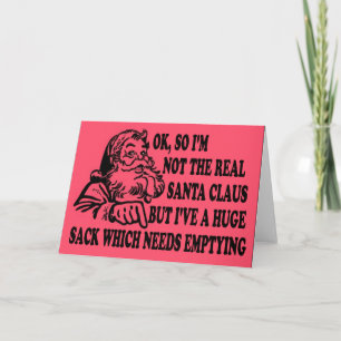 Funny Santa's sack Holiday Card