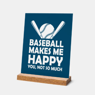 Funny sarcasm Baseball sports word art Acrylic Sign