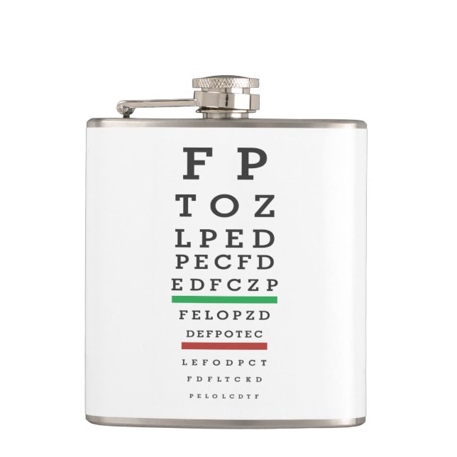 Funny Sarcasm Eye Exam Hip Flask (Front)