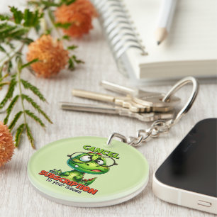 Funny sarcasm word art dinosaur keychain