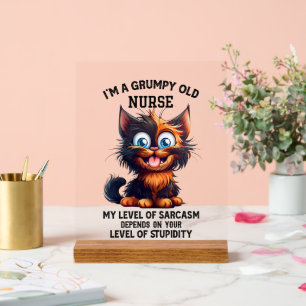 Funny sarcasme chatte grump mot art Nurse