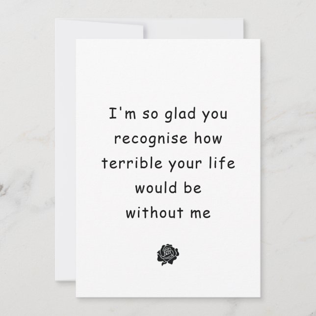 Funny Sarcastic Anniversaire carte pour femme mari (Devant)