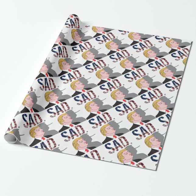 Funny sarcastic anti President Donald Trump Wrapping Paper (Unrolled)