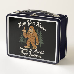 Funny Sarcastic Bigfoot Avoidance Humourous Quote Metal Lunch Box