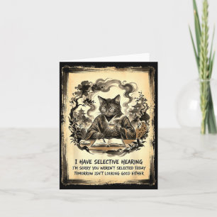 Funny Sarcastic Cat Coffee Reader Selective Card