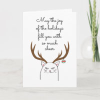 Funny Sarcastic Cat Holiday Christmas Card