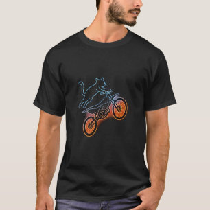 Funny Sarcastic Cat Motocross Rider Dirt Bike Anim T-Shirt