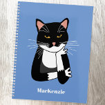 Funny Sarcastic Cat Name Planner<br><div class="desc">A sarcastic,  unenthusiastic and annoyed black and white Bicolor tuxedo cat.  Whatever.
Change the name to personalize.</div>